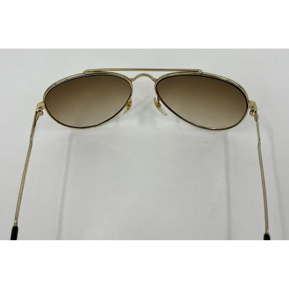 Vintage Opti-Rays Gold Tortoiseshell Aviator Sunglasses Brown Lenses